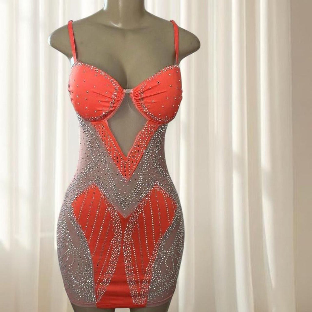 Rhinestone Bodycon Mini Dress