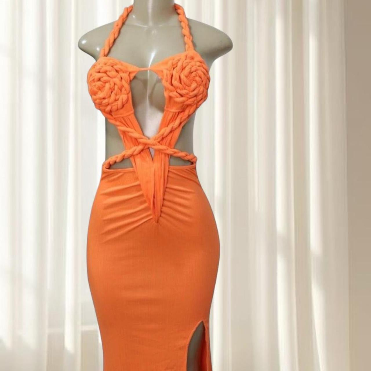Bold Orange Maxi Dress