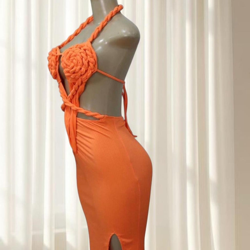 Bold Orange Maxi Dress