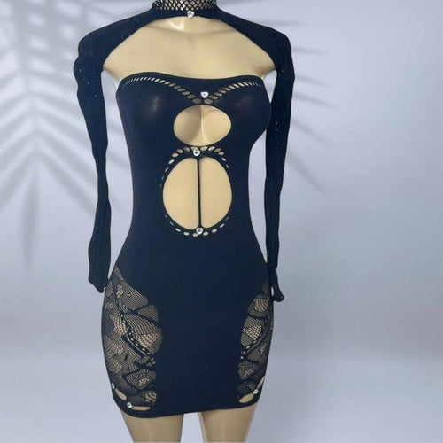Black Cut-Out Mini Dress