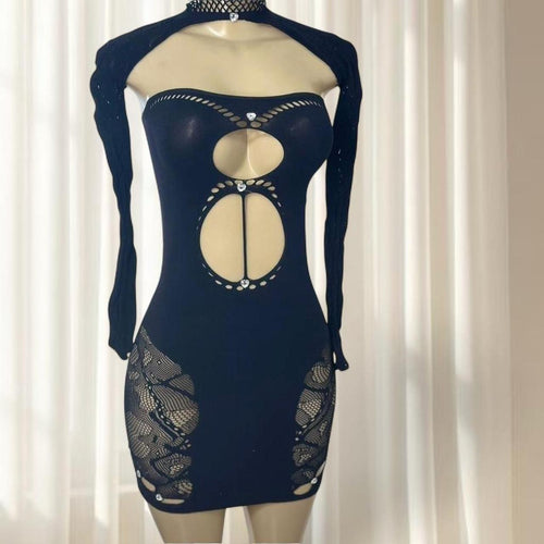 Black Cut-Out Mini Dress