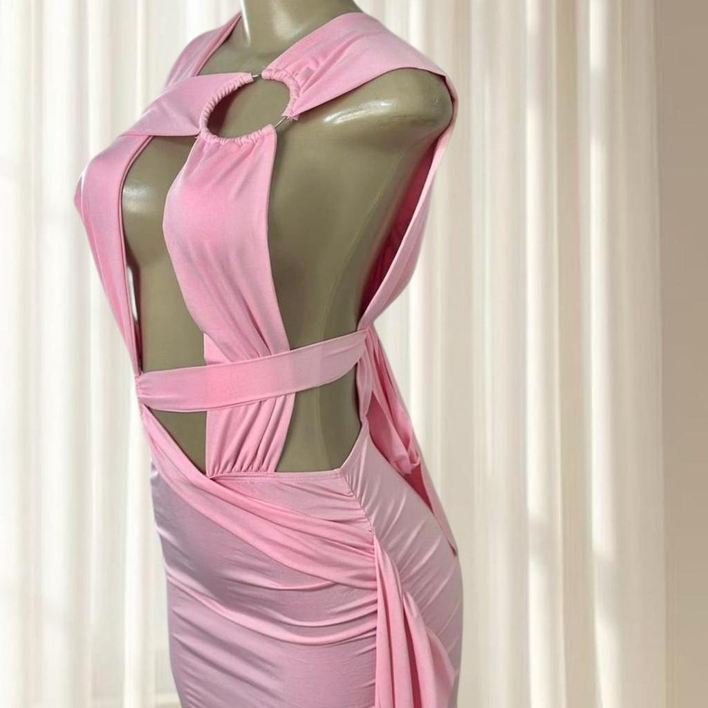 Pink Cut-Out Mini Dress