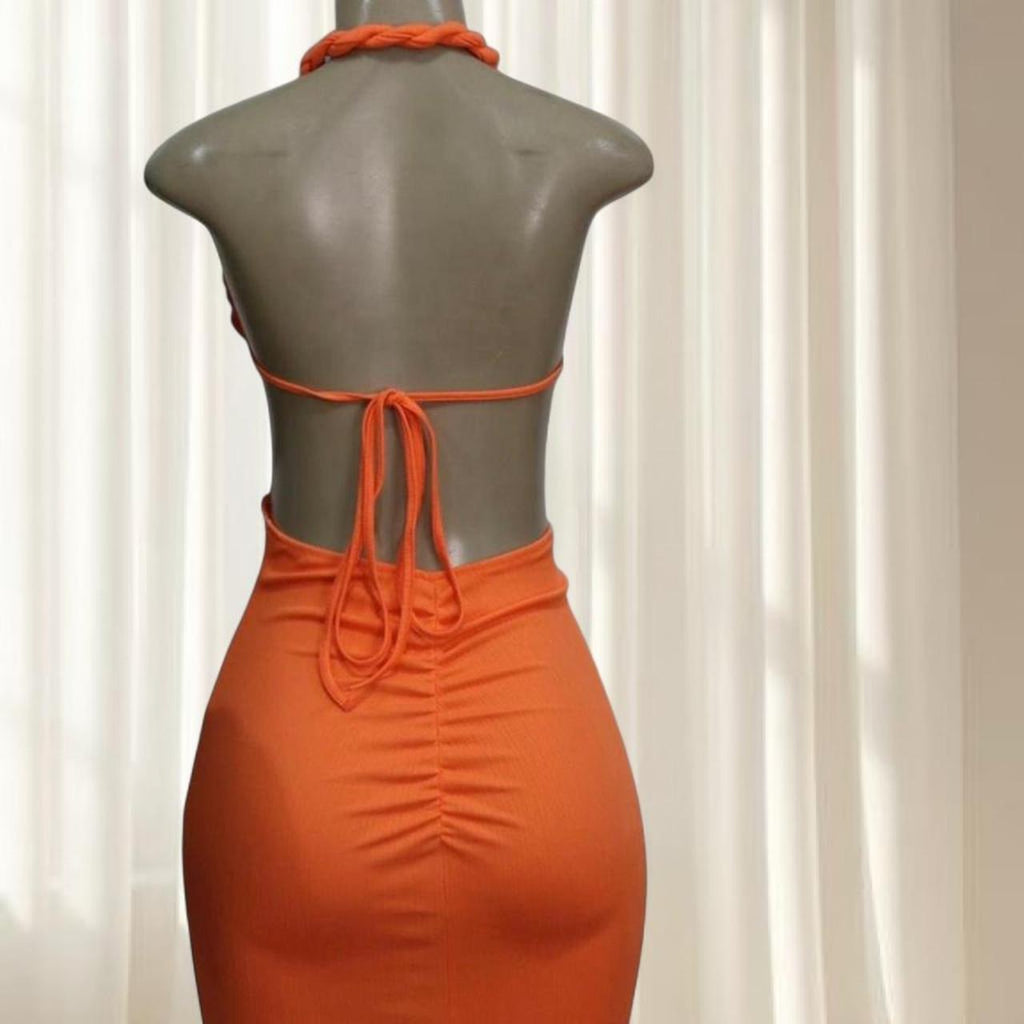 Bold Orange Maxi Dress