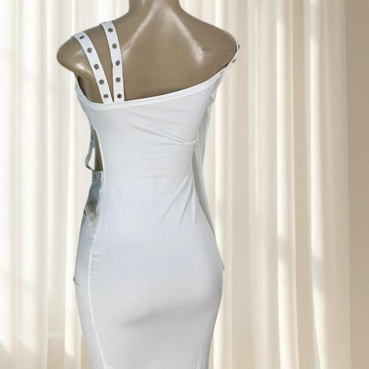 White Studded Cutout Maxi Dress