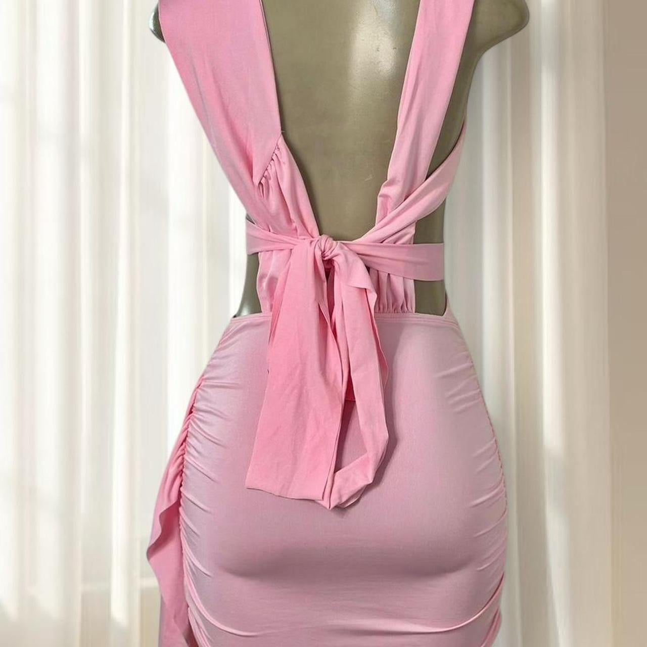 Pink Cut-Out Mini Dress