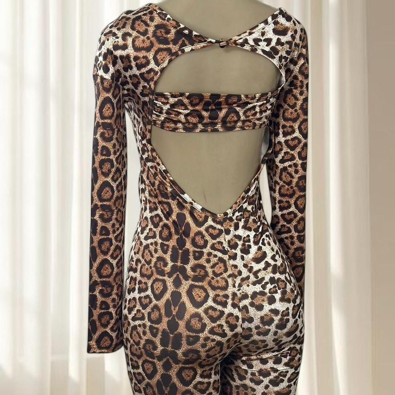 Leopard Print Cutout Jumpsuit