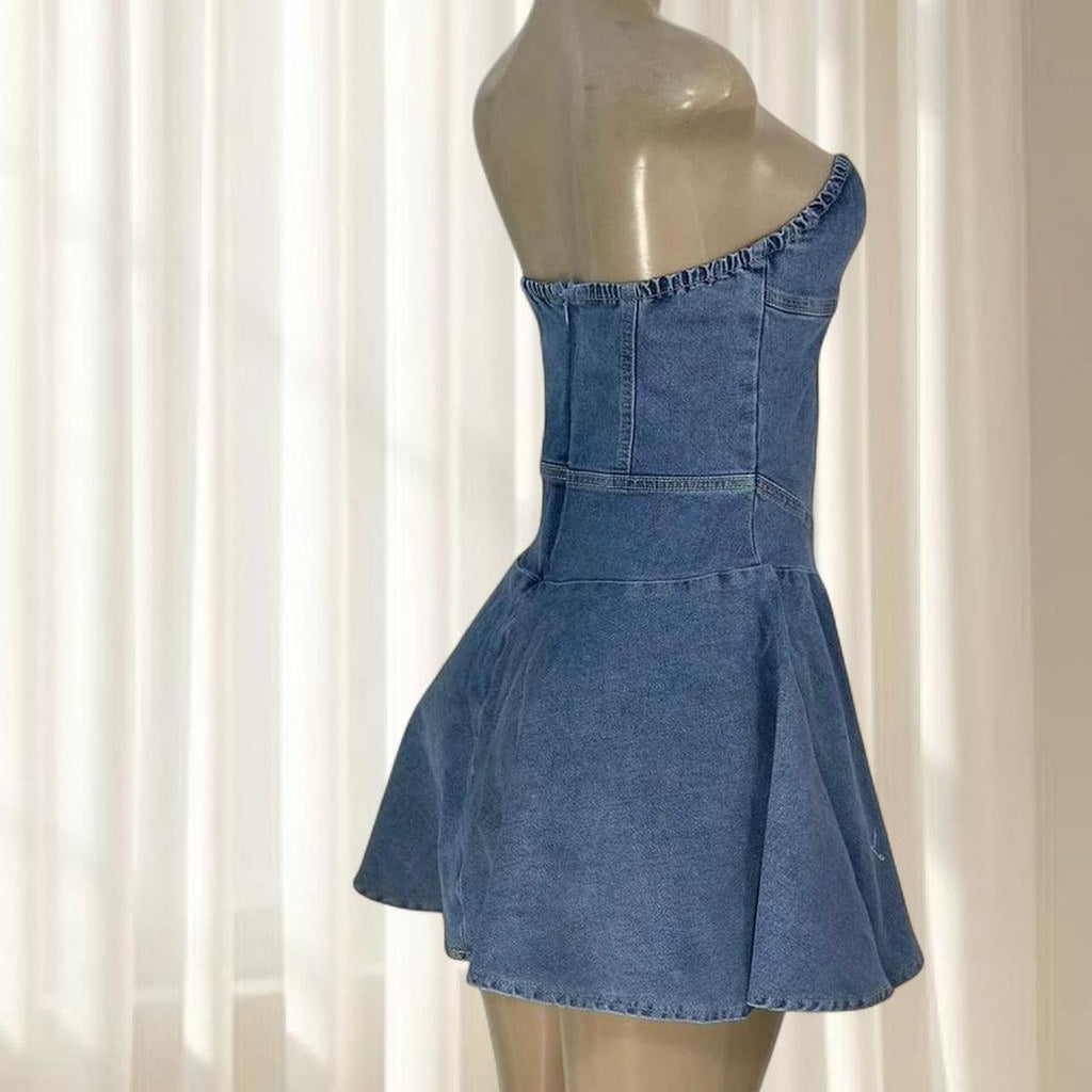 Strapless Denim Mini Dress