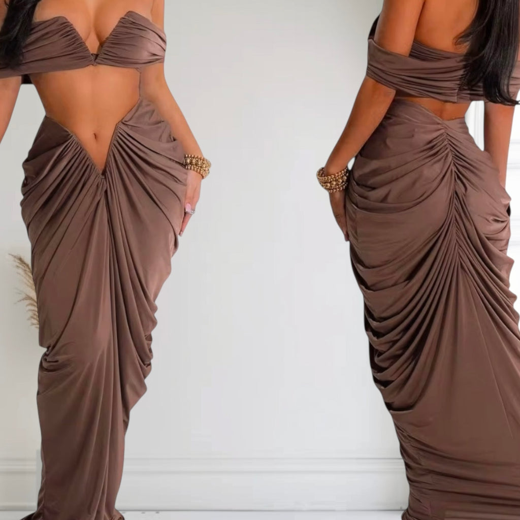 Strapless Ruched Skirt Set