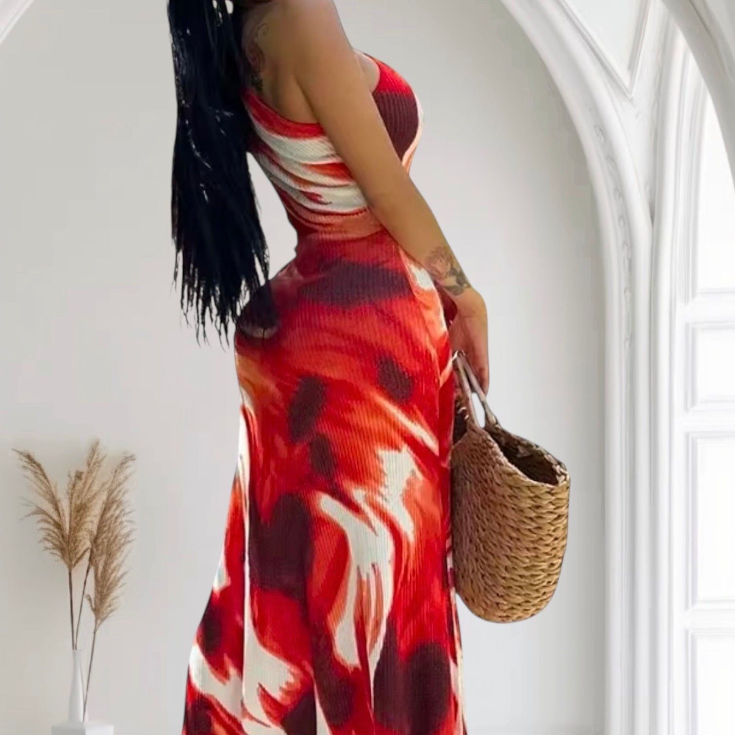 One Shoulder Midi Dress