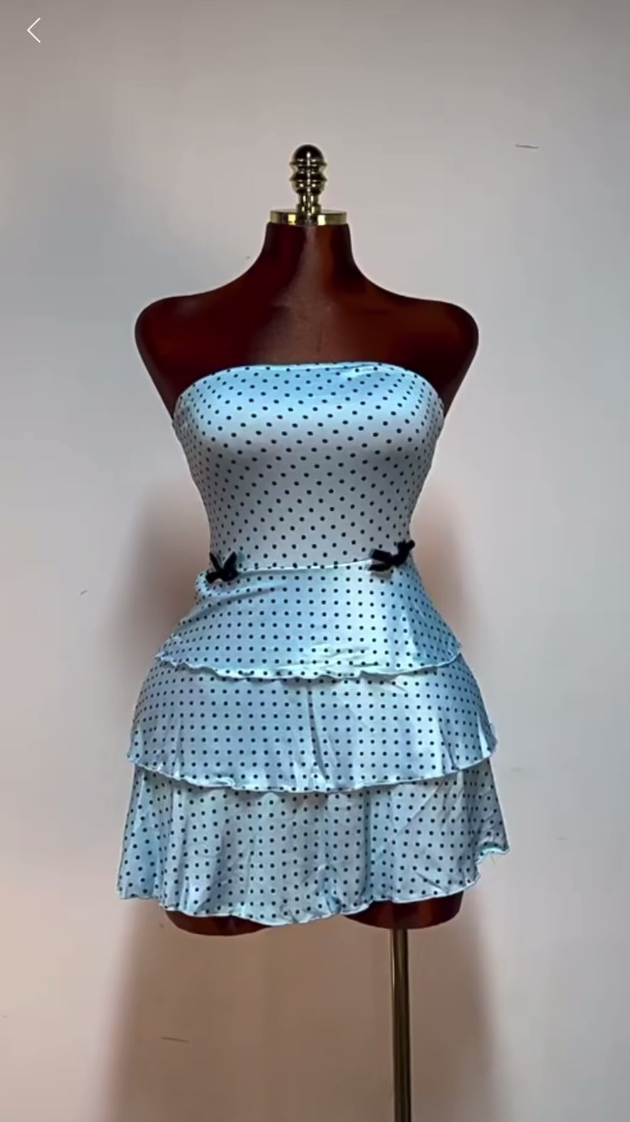 Elegant Spotted Print Strapless Dress